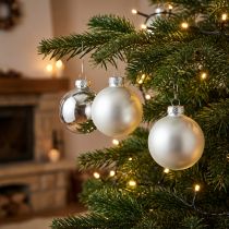 Artículo Bola navideña vaso Ø6cm mezcla plata 24 piezas