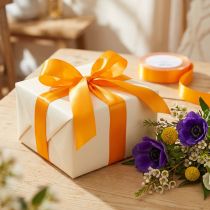 Artículo Cinta de regalo y decoración 25mm x 50m Naranja
