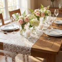 Artículo Camino de mesa Deco polar Sizoweb blanco 30cm 5m
