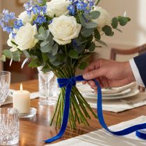 Artículo Cinta decorativa Terciopelo cinta de terciopelo azul 10mm 20m