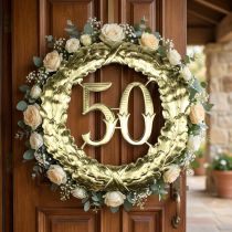 Artículo Aniversario número 50 en oro Ø40cm