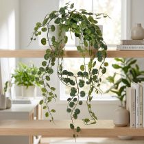Artículo Planta colgante artificial con hojas para decoración del hogar de fácil cuidado, 60 cm, 2 piezas