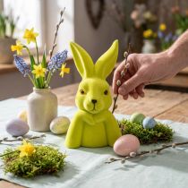 Artículo Busto de conejo de Pascua Thinking Rabbit – 2.ª opción – Amarillo-Verde 16,5 × 13 × 27 cm
