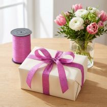 Artículo Cinta de regalo con Glitter Magnetico Rosa Metálico 10mm 100m