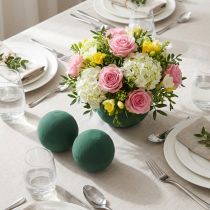 Artículo Bola de foam floral mini verde oscuro Ø9cm 10uds