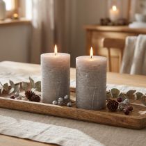Artículo Velas color liso gris 85x120mm 2uds