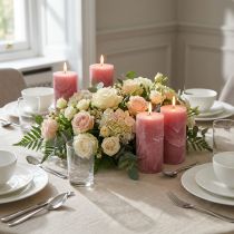 Artículo Velas lisas rosa viejo 50x100mm 4uds