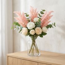 Artículo Planta artificial Astilbe Decoración Ramas Artificial Rosa H38cm 5 Piezas
