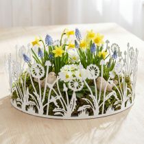 Artículo Bandeja decorativa con dientes de león, decoración de metal para primavera blanco, plata shabby chic Ø25cm H10.5cm