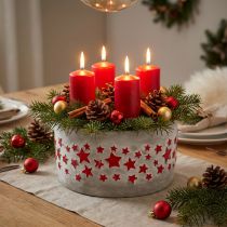 Artículo Jardinera para Adviento, jardinera con estrellas, decoración de hormigón Ø20cm H11cm