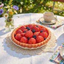 Artículo Pastel de fresa decorativo ficticio de comida para decoración de pasteles de panadería pastel artificial Ø15cm