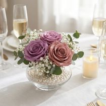 Artículo Cabezas de rosas preservadas, regalo romántico, rosas duraderas para ocasiones especiales, 5cm, 6 piezas