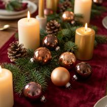 Artículo Bolas navideñas mezcla de albaricoque bolas de árbol vidrio Ø4cm 24 piezas
