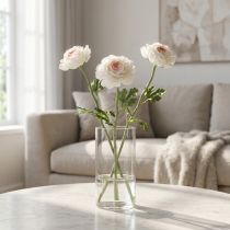 Artículo Ranúnculo artificial con delicadas flores para una decoración elegante y de fácil cuidado, 51 cm, 3 piezas.
