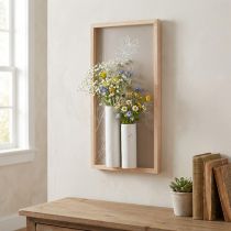 Artículo Decoración de pared de madera con jarrones de cerámica H35cm estilo rústico