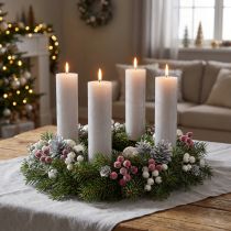 Artículo Velas grandes de palo gris claro liso 50x300mm 4 piezas
