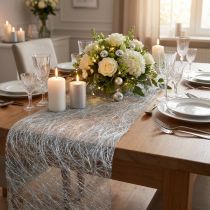 Artículo Camino de mesa Deco polar Sizoweb plateado 30cm 25m