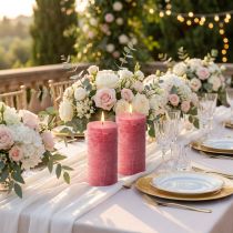 Artículo Velas de pilar rosas de 85 x 120 mm, juego de 2: velas de colores sólidos de alta calidad para bodas, decoraciones y más.
