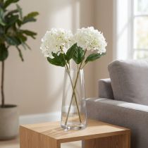 Artículo Flor de hortensia artificial para un diseño interior elegante y moderno, 80 cm, 2 piezas