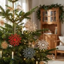 Artículo Estrellas navideñas de madera para colgar, decoración para ventanas y árboles.