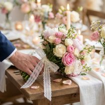 Artículo Cinta de encaje para boda, cinta decorativa, encaje blanco, 28 mm, 20 m