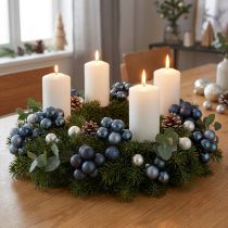 Artículo Mini bolas decorativas en tonos azules: festivas y elegantes, 20 mm, 140 unidades
