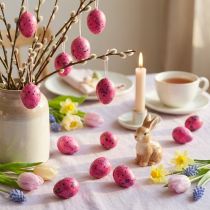 Artículo Huevos de codorniz rosados de 3,5-4 cm, huevos soplados, decoración de Pascua, 50 piezas