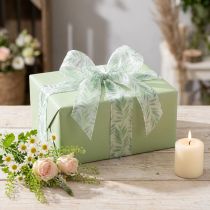 Artículo Cinta de organza, cinta de gasa, cinta verde para plantas, 40 mm x 15 m