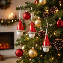 Artículo Decoración para Navidad Campana duende 10cm 4pcs