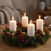 Artículo Velas de pilar blancas velas de Adviento velas pequeñas 60/40mm 24 piezas