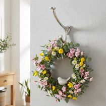 Artículo Gancho de pared aspecto vintage gancho decorativo de metal plateado Al. 22 cm