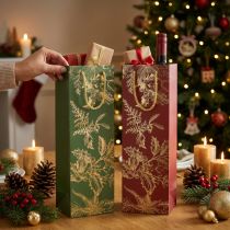 Artículo Bolsas de regalo de Navidad Bolsas de Navidad muérdago 12×36cm 2pcs
