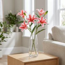 Artículo Lirio artificial para una elegante decoración de salón y aspecto realista, 67 cm, 2 piezas
