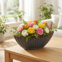 Artículo Macetero con ranuras, embarcación de plantación, antracita, 24 cm