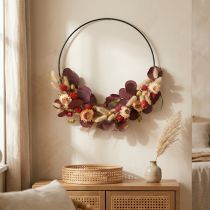 Artículo Corona de flores secas DIY con forma de caja de flores de paja (Ø30 cm) - Anillo decorativo bohemio - Diseña el tuyo