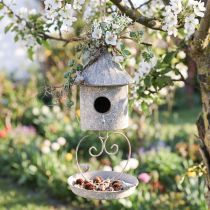 Artículo Casita de pájaros decorativa de metal para colgar en estilo antiguo Ø15cm H21cm