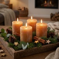 Artículo Velas de pilar de caramelo de color sólido de 60×80 mm, juego de 4, velas elegantes para decoración y comodidad.