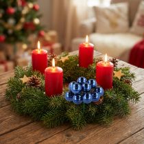 Artículo Mini adornos navideños en alambre, con forma de bayas espejadas, 20 mm, 140 unidades.