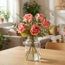Artículo Rosas artificiales rosas decorativas rosas con capullos L44cm 4 piezas