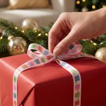Artículo Cinta de regalo con cinta de paquete Navidad 15mm 18m