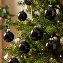 Artículo Bolas de Navidad negras bolas de árbol de cristal Ø4cm 24 piezas