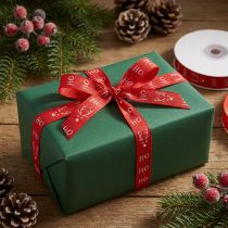 Artículo Cinta de regalo Navidad Cinta navideña Hohoho Rojo 15mm 20m
