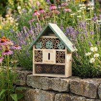 Artículo Insect Hotel Casa de insectos de madera verde natural 26,5x9x31cm