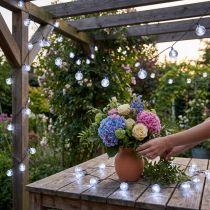 Artículo Guirnalda de luces de bolas cerezo exterior blanco frío 60 LED 900 cm