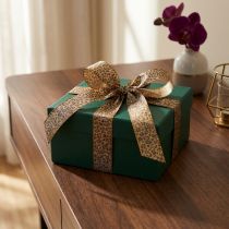 Artículo Cinta de regalo con estampado de leopardo para decoración creativa y arreglos florales, 25 mm x 20 m