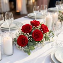 Artículo Rosas preservadas decorativas románticas para acentuar espacios de estar o bodas 5 cm 6 piezas