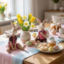 Artículo Juego de 4 figuras de conejo de Pascua, bonita decoración de mesa para Pascua y primavera, 9 cm