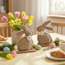 Artículo Figura de conejo de Pascua, decoración de primavera para sala de estar y mesa, 18 cm, 6 unidades