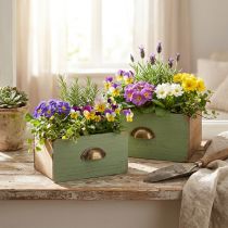 Artículo Jardinera cajones de madera decoración 22/18cm juego de 2 piezas