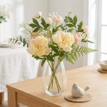 Artículo Decoración Peonías Flores Artificiales Flor Amarilla L64cm 2uds